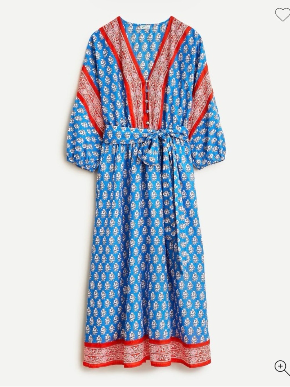 J. Crew V-neck cover-up dress in classic block print